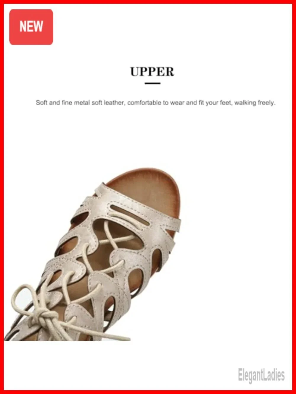 PU Leather Open Toe Wedge Gladiator Sandals with Zipper Closure